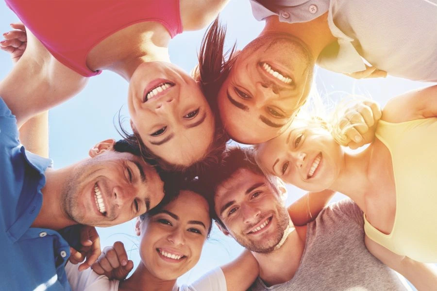 Healthy people laughing